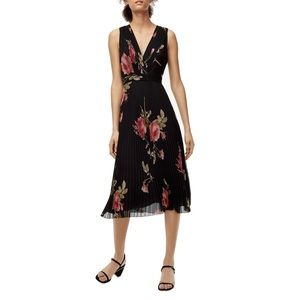 Wilfred (Aritzia) Julianne Midi Pleated Floral Dress size 0